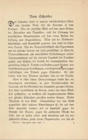 Vom Schenken