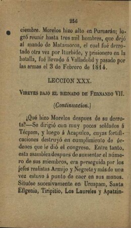Leccion XXX. Vireyes bajo el reinado de Fernando VII. (Continuacion.)