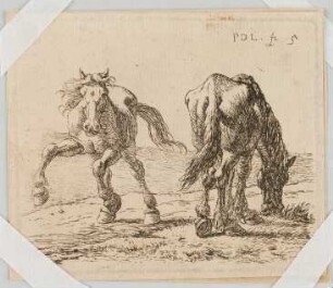 The set of the horses (6 Blatt): 5. Two horses on the pasture