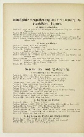 Allmähliche Vergrößerung des Brandenburgisch-preußischen Staates