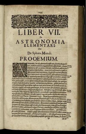 Liber VII. De Astronomia Elementari.