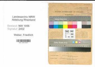 Entnazifizierung Friedrich Weber , geb. 27.08.1888 (Schulleiter)