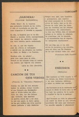 Canción de tus ojos verdes : (Primicia para "Canciones populares")