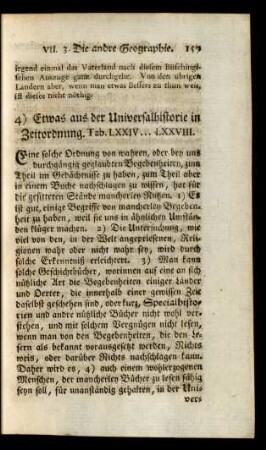 4) Etwas aus der Universalhistorie in Zeitordnung. Tab. LXXIV. ... LXXVIII.