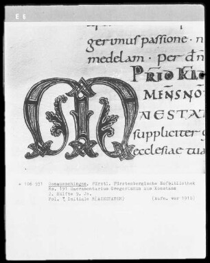 Hs.191 & Sacramentarium Gregorianum