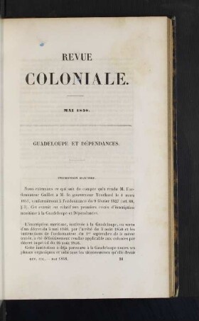 Guadeloupe et dependances.