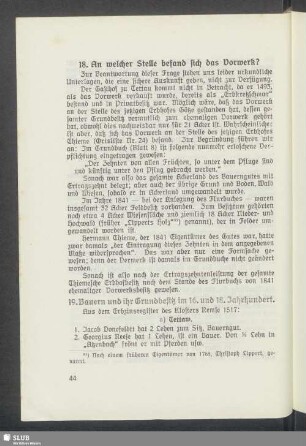 18. An welcher Stelle befand sich das Vorwerk?