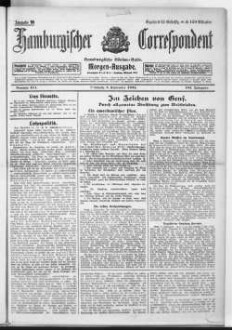 Hamburgischer Correspondent und Hamburgische Börsen-Halle : ältestes Hamburger Handels- u. Börsenbl. ; bedeutendste u. größte Schiffahrts-Zeitung Deutschlands, Morgenausgabe