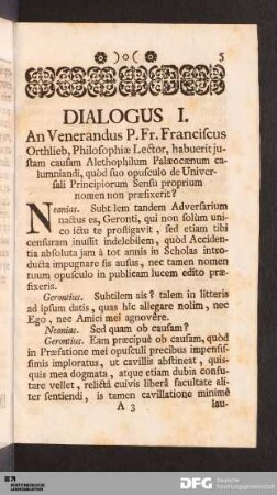 Dialogus I.