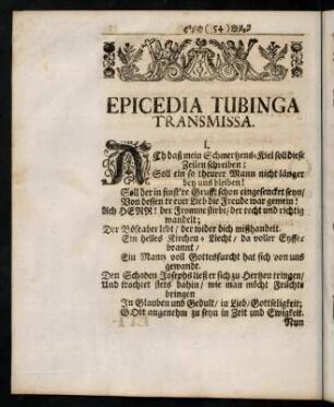 54-102, Epicedia Tubinga Transmissa.