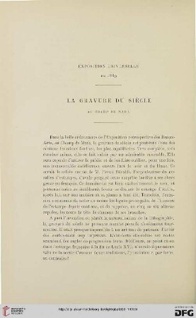 3. Pér. 1.1889: La gravure du siècle au Champ de Mars : Exposition Universelle de 1889