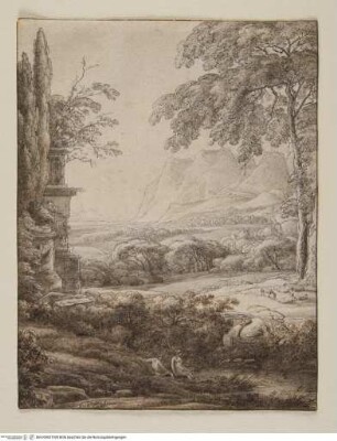 Ideale Landschaft mit antikem Monument