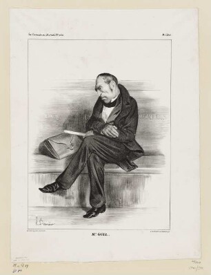 Mr. Guiz.., Blatt 340 der Folge "Célébrités de la Caricature", in: "La Caricature: revue morale, judiciaire, littéraire, artistique, fashionable et scénique" n° 162, Paris 1833