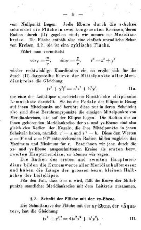 § 3. Schnitt der Fläche mit der xy-Ebene
