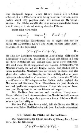 § 3. Schnitt der Fläche mit der xy-Ebene