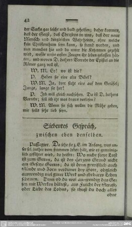 Siebentes Gespräch