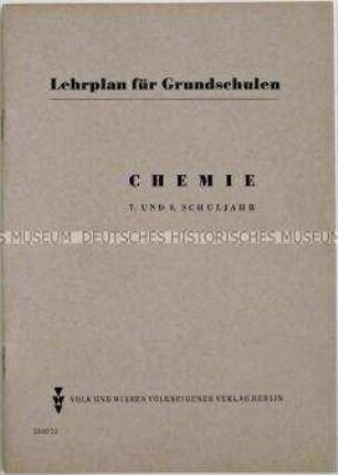 Lehrplan für Grundschulen der DDR für das Fach Chemie