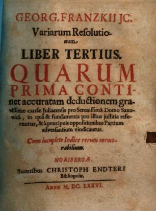 Variae resolutiones liber tertius