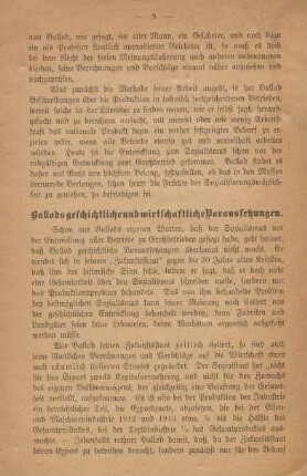 Ballods geschichtliche und wirtschaftliche Voraussetzungen