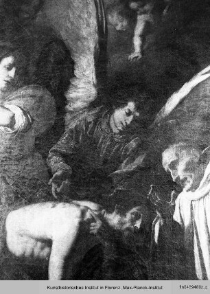 Christus zeigt dem heiligen Bernhard die Wundmale auf dem Rücken