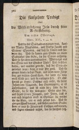 308-335, XV. Die Verherrlichung Jesu durch seine Auferstehung, Marc. XVI, 1-8.
