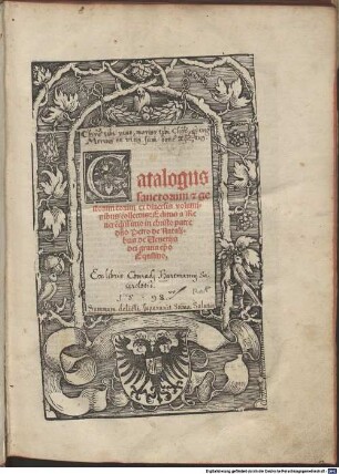 Catalogus sanctorum [et] gestorum eorum : ex diversis voluminibus collectus