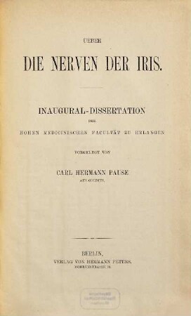 Ueber die Nerven der Iris