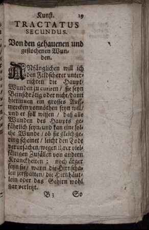 Von den gehauenen und gestochenen Wunden. - Angesichts-Wunden.