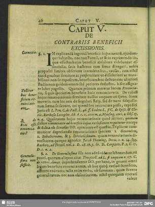 Caput V. De Contrariis Beneficii Excussionis