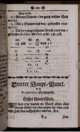 Dritter Haupt-Punct von Proportion Exempeln.