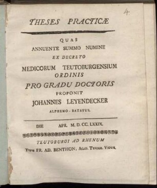 Theses Practicæ