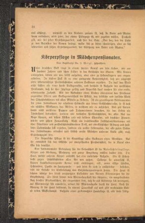 Körperpflege in Mädchenpensionaten