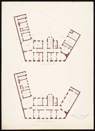 Wohnhaus Bankier Mossner, Berlin-Mitte: Grundriss 1.OG und 2./3. OG