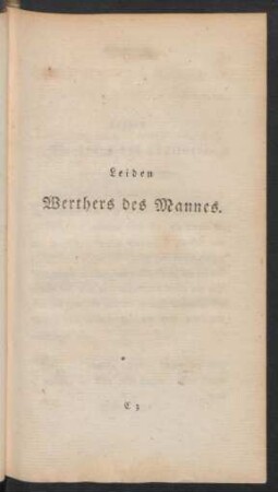 Leiden Werthers des Mannes