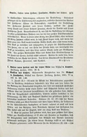 571-572 [Rezension] Keppler, Paul Wilhelm von, Unsere toten Helden und ihr letzter Wille