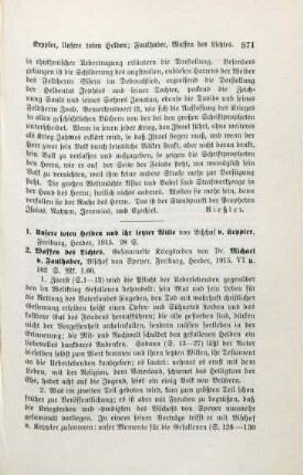 571-572 [Rezension] Keppler, Paul Wilhelm von, Unsere toten Helden und ihr letzter Wille