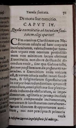 De motu sive exercitio. Caput IV. Qualis exercitatio ad tuendam sanitatem eligi oportet?