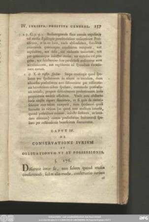 Caput IV. De Conservatione Iurium Et Obligationum Ut Et Possessionis.