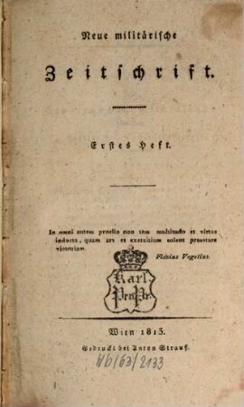 Neue militärische Zeitschrift. 1813,1/4