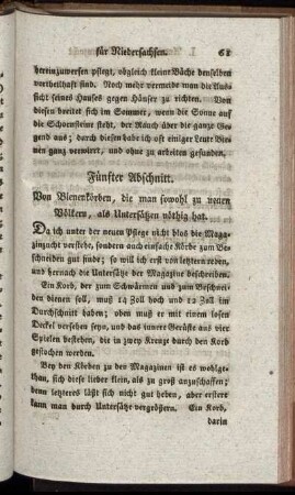 Fünfter Abschnitt. Von Bienenkörben, die man sowohl zu neuen Völkern, als Untersätzen nöthig hat