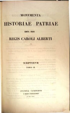 Historiae patriae Monumenta : edita iussu Regis Caroli Alberti. [Tomus 5], Scriptorum
