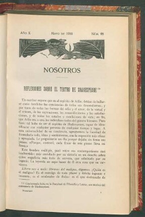 Reflexiones sobre el teatro de Shakespeare