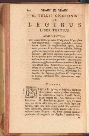De Legibus Liber Tertius