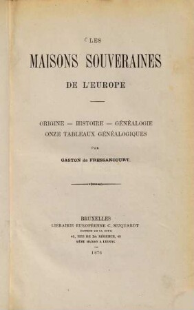 Les Maisons souveraines de l'Europe