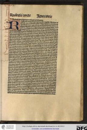 Apologia docte ignorantie discipuli ad discipulum.