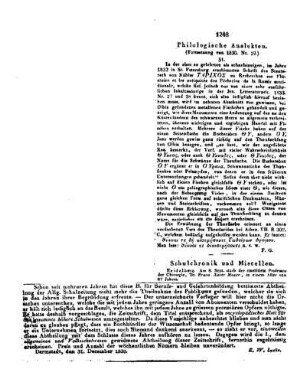 Philologische Analekten : (Fortsetzung von 1830. Nr. 19.)