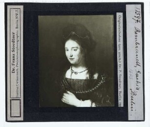 Rembrandt, Halbfigur einer Frau mit Barett (früher: Saskia) (Berlin GG 812)