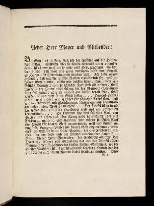 3-11, Lieber Herr Mayer und Mitbruder! ...