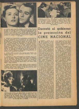 Decretó el gobierno la protección del cine nacional