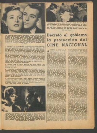 Decretó el gobierno la protección del cine nacional